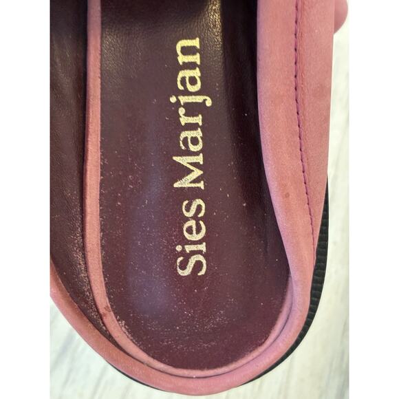 Sies Marjan Pink Suede Penny Loafer Mule Flats Slip On Designer Luxury Women 9 - Picture 13 of 16